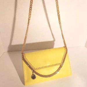 Stella McCartney Falabella Mini Shaggy Deer Crossbody Bag Color: Canary